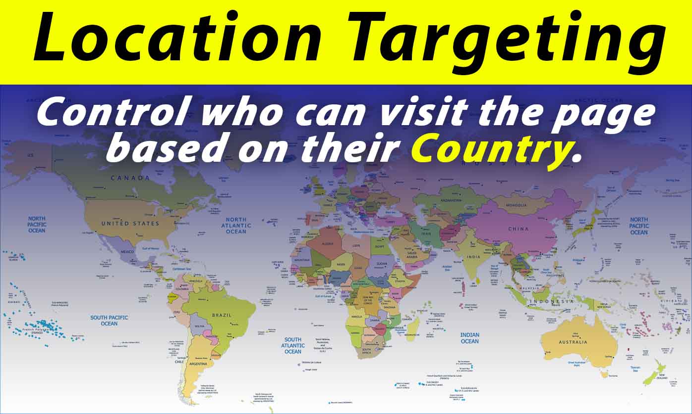 How can I restrict visitors to my page based on their country of origin?